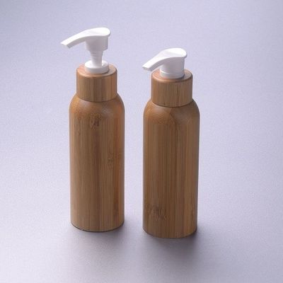 Botellas cosméticas de bambú 120ml plástico interno de la loción de los envases de la bomba vacía de la loción