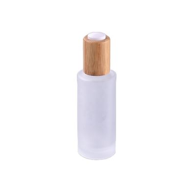 envases de empaquetado cosméticos 18/410 30ml con el casquillo de bambú del dropper del suero