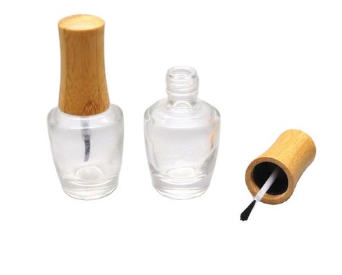 El casquillo de bambú de la botella del esmalte de uñas de ISO2000 13m m 15m m compone la botella de cristal cosmética
