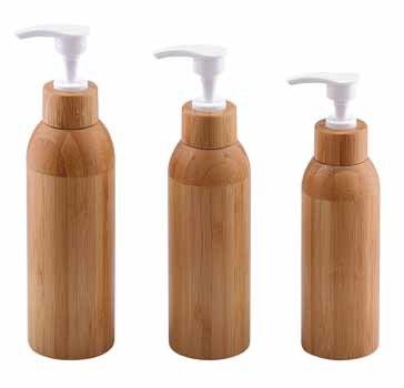 Botellas cosméticas de bambú 120ml plástico interno de la loción de los envases de la bomba vacía de la loción
