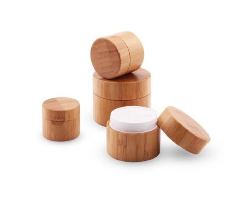 Nuevo tarro poner crema de bambú vacío recargable de Style50g con el tarro interno plástico de Comsetics