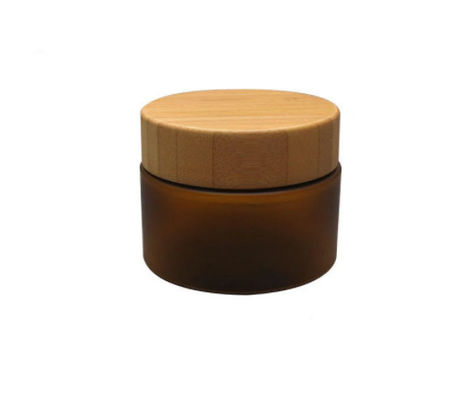 200g heló el tarro cosmético de la crema clara del ANIMAL DOMÉSTICO con la boca ancha de la tapa de madera de bambú