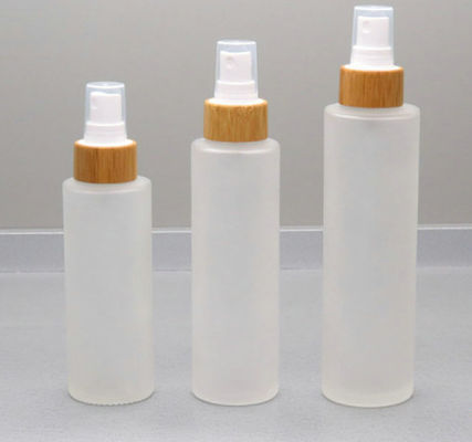 botella de vidrio esmerilado 50ml con el diámetro cosmético 37mm* H95mmn del envase del casquillo de bambú