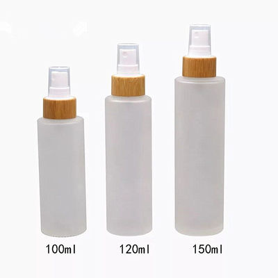 botella de vidrio esmerilado 50ml con el diámetro cosmético 37mm* H95mmn del envase del casquillo de bambú