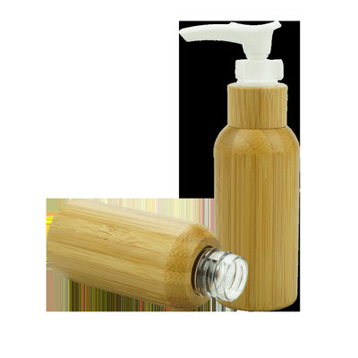 Botellas cosméticas de bambú 120ml plástico interno de la loción de los envases de la bomba vacía de la loción