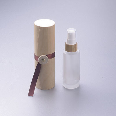 botella de vidrio esmerilado 50ml con el diámetro cosmético 37mm* H95mmn del envase del casquillo de bambú