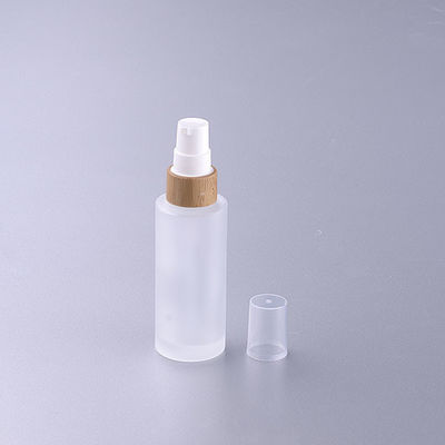 botella de vidrio esmerilado 50ml con el diámetro cosmético 37mm* H95mmn del envase del casquillo de bambú