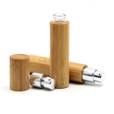 Vidrio vacío de madera de la cápsula de perfume de la tapa de la haya de la venta de la fábrica con la bomba del rociador