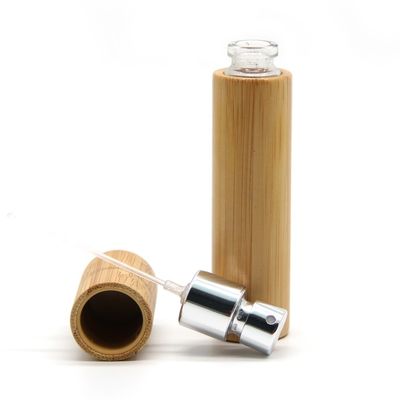 Vidrio vacío de madera de la cápsula de perfume de la tapa de la haya de la venta de la fábrica con la bomba del rociador
