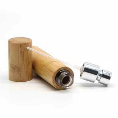 Vidrio vacío de madera de la cápsula de perfume de la tapa de la haya de la venta de la fábrica con la bomba del rociador