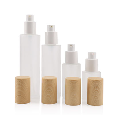 Botella de bambú de cristal del espray para la piel astringente cosmética del cuidado personal