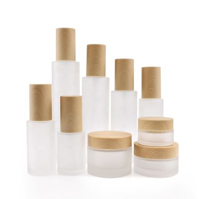 Botella de bambú de cristal del espray para la piel astringente cosmética del cuidado personal