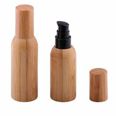 botella de vidrio esmerilado 50ml con el diámetro cosmético 37mm* H95mmn del envase del casquillo de bambú