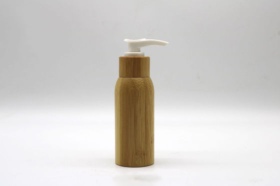 Botellas cosméticas de bambú 120ml plástico interno de la loción de los envases de la bomba vacía de la loción