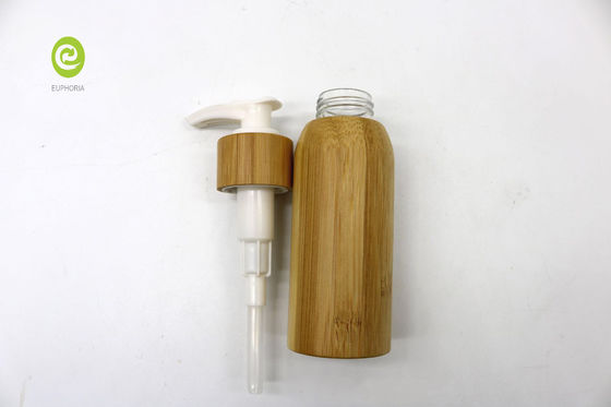 Botellas cosméticas de bambú 120ml plástico interno de la loción de los envases de la bomba vacía de la loción