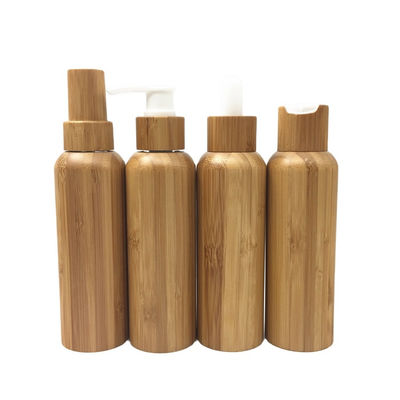 Botellas cosméticas de bambú 120ml plástico interno de la loción de los envases de la bomba vacía de la loción