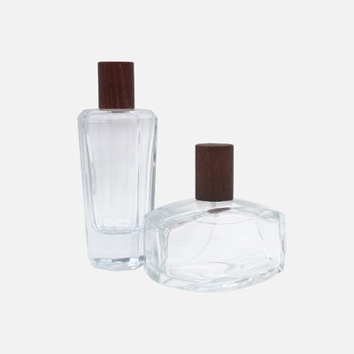 botellas de perfume de cristal del espray de perfume 50ml 100ml con los casquillos de madera
