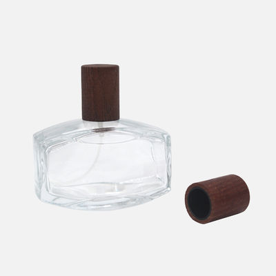 botellas de perfume de cristal del espray de perfume 50ml 100ml con los casquillos de madera