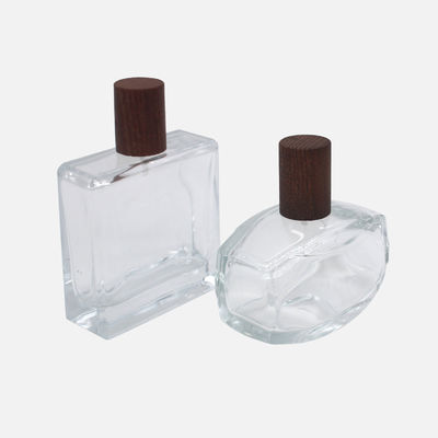 botellas de perfume de cristal del espray de perfume 50ml 100ml con los casquillos de madera