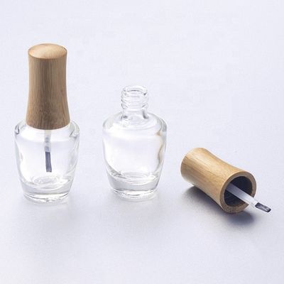 El casquillo de bambú de la botella del esmalte de uñas de ISO2000 13m m 15m m compone la botella de cristal cosmética