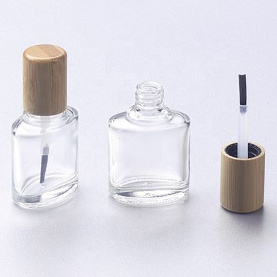 El casquillo de bambú de la botella del esmalte de uñas de ISO2000 13m m 15m m compone la botella de cristal cosmética