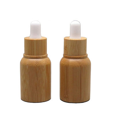 Botella de aceite esencial de cristal con cuidado de piel de lujo del dropper resistente de bambú del niño