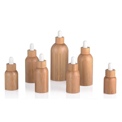 Botella de aceite esencial de cristal con cuidado de piel de lujo del dropper resistente de bambú del niño