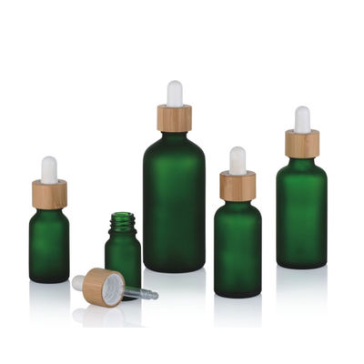 1oz vacian las botellas del dropper de Amber Black Essential Oil Glass con las tapas de bambú