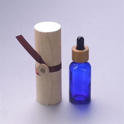 18/410 botella de aceite esencial de cristal vacía con cuidado personal del casquillo de bambú del dropper