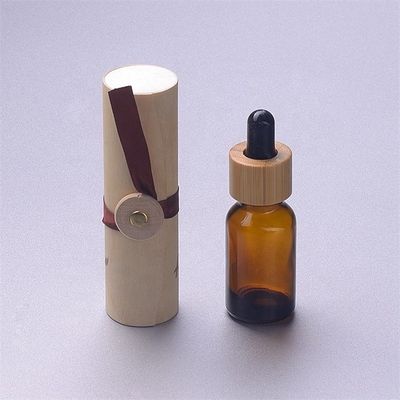 18/410 botella de aceite esencial de cristal vacía con cuidado personal del casquillo de bambú del dropper