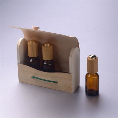 Botella de aceite esencial de cristal con la caja de bambú del dropper resistente de bambú del niño