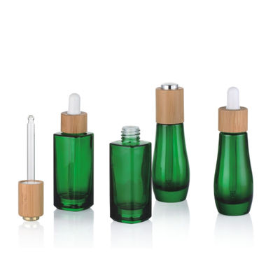 Botella de aceite esencial de cristal con la pequeña botella de aceite del dropper resistente de bambú del niño