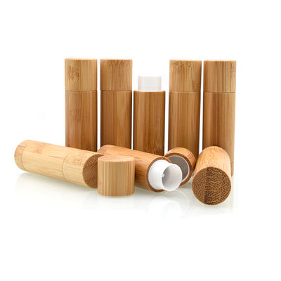 el envase de empaquetado cosmético de bambú natural del protector labial del tubo de la barra de labios 5g compone