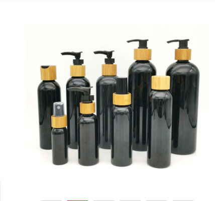 Bomba de bambú negra blanca de la loción del ANIMAL DOMÉSTICO de Skincare del champú de la botella de la bomba plástica de la loción