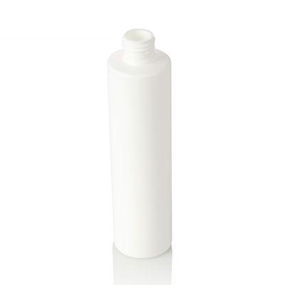 botella vacía del animal doméstico 300ml de la loción del uso cosmético plástico blanco de la crema con el casquillo de bambú