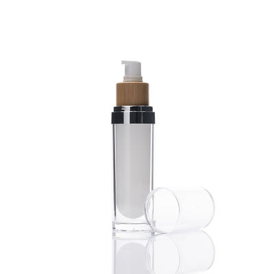 crema respetuosa del medio ambiente cosmética Cotainer de la loción de las botellas privadas de aire de bambú de la bomba 100ml