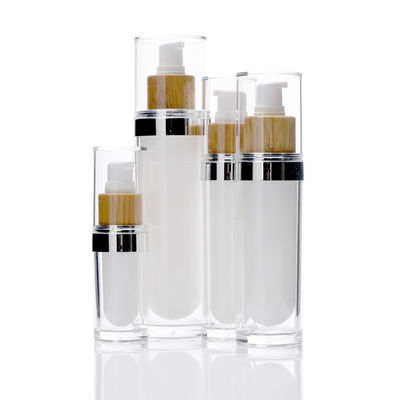 crema respetuosa del medio ambiente cosmética Cotainer de la loción de las botellas privadas de aire de bambú de la bomba 100ml
