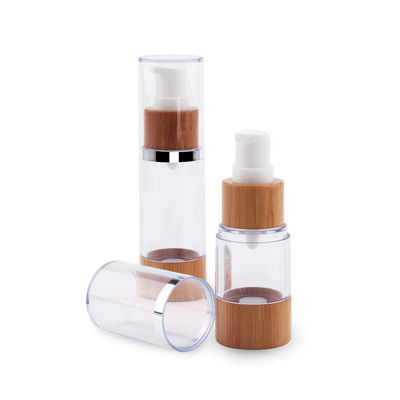 la bomba privada de aire vacía 50ml embotella la esencia cosmética del vacío plástico recargable de bambú