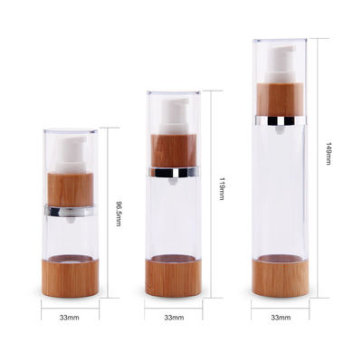la bomba privada de aire vacía 50ml embotella la esencia cosmética del vacío plástico recargable de bambú