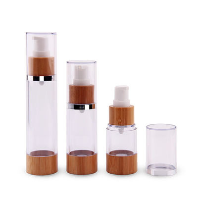 la bomba privada de aire vacía 50ml embotella la esencia cosmética del vacío plástico recargable de bambú