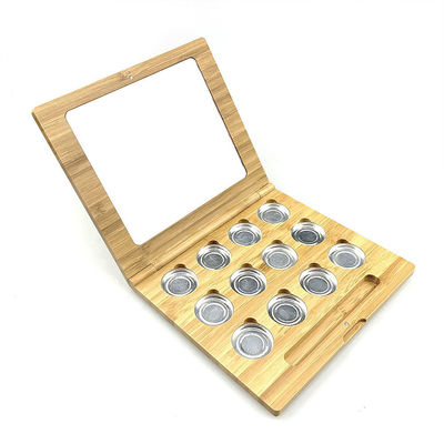 Paleta de bambú de empaquetado cosmética vacía del maquillaje de la sombra de ojos del polvo presionado