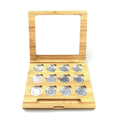Paleta de bambú de empaquetado cosmética vacía del maquillaje de la sombra de ojos del polvo presionado