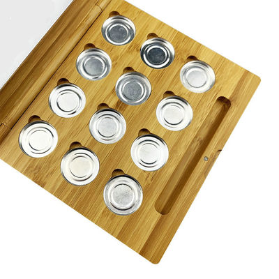 Paleta de bambú de empaquetado cosmética vacía del maquillaje de la sombra de ojos del polvo presionado