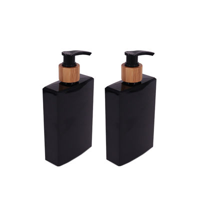 botella del baño del champú de la casilla negra 250ml con las botellas plásticas de la despedregadora de bambú de la bomba