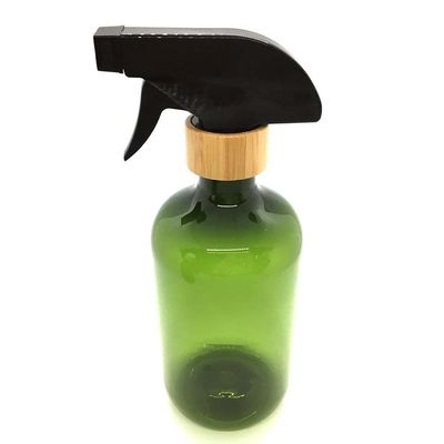 Botella plástica 500ml del ANIMAL DOMÉSTICO de la ronda de Boston con la botella de bambú del ANIMAL DOMÉSTICO de la polimerización en cadena del rociador del disparador