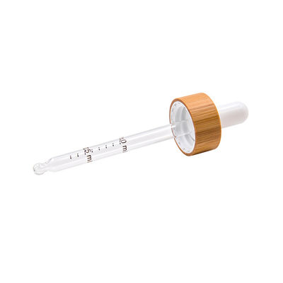 botellas de aceite esencial de bambú de madera amistosas del eco del casquillo del dropper de la botella de cristal de 18m m