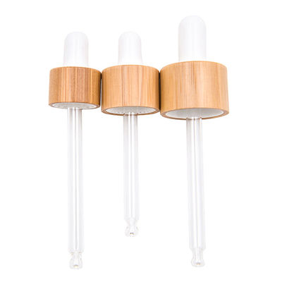botellas de aceite esencial de bambú de madera amistosas del eco del casquillo del dropper de la botella de cristal de 18m m