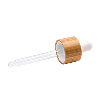 botellas de aceite esencial de bambú de madera amistosas del eco del casquillo del dropper de la botella de cristal de 18m m