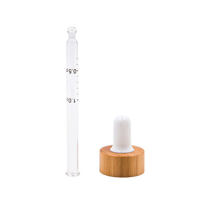 botellas de aceite esencial de bambú de madera amistosas del eco del casquillo del dropper de la botella de cristal de 18m m