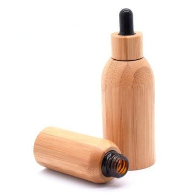 22/400 botella de aceite esencial de cristal con la botella líquida de la botella de bambú del tinte